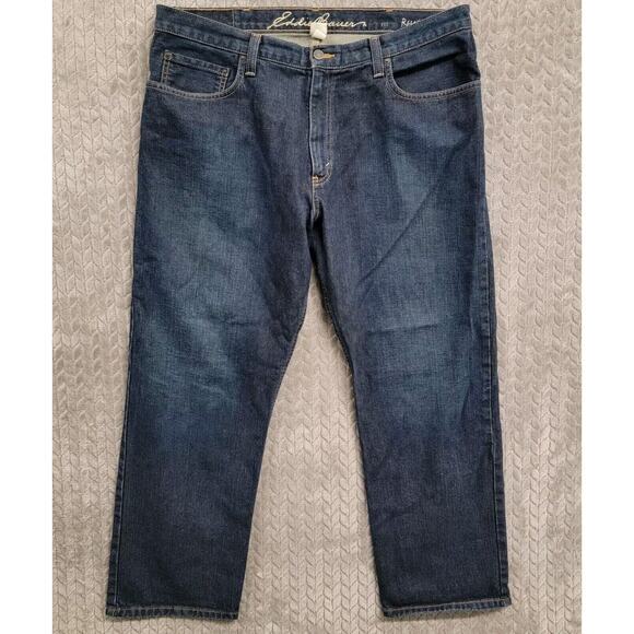 Eddie Bauer Relaxed Fit Blue‎ Jeans Mens 38x30 Medium Wash Authentic Denim - Picture 1 of 11